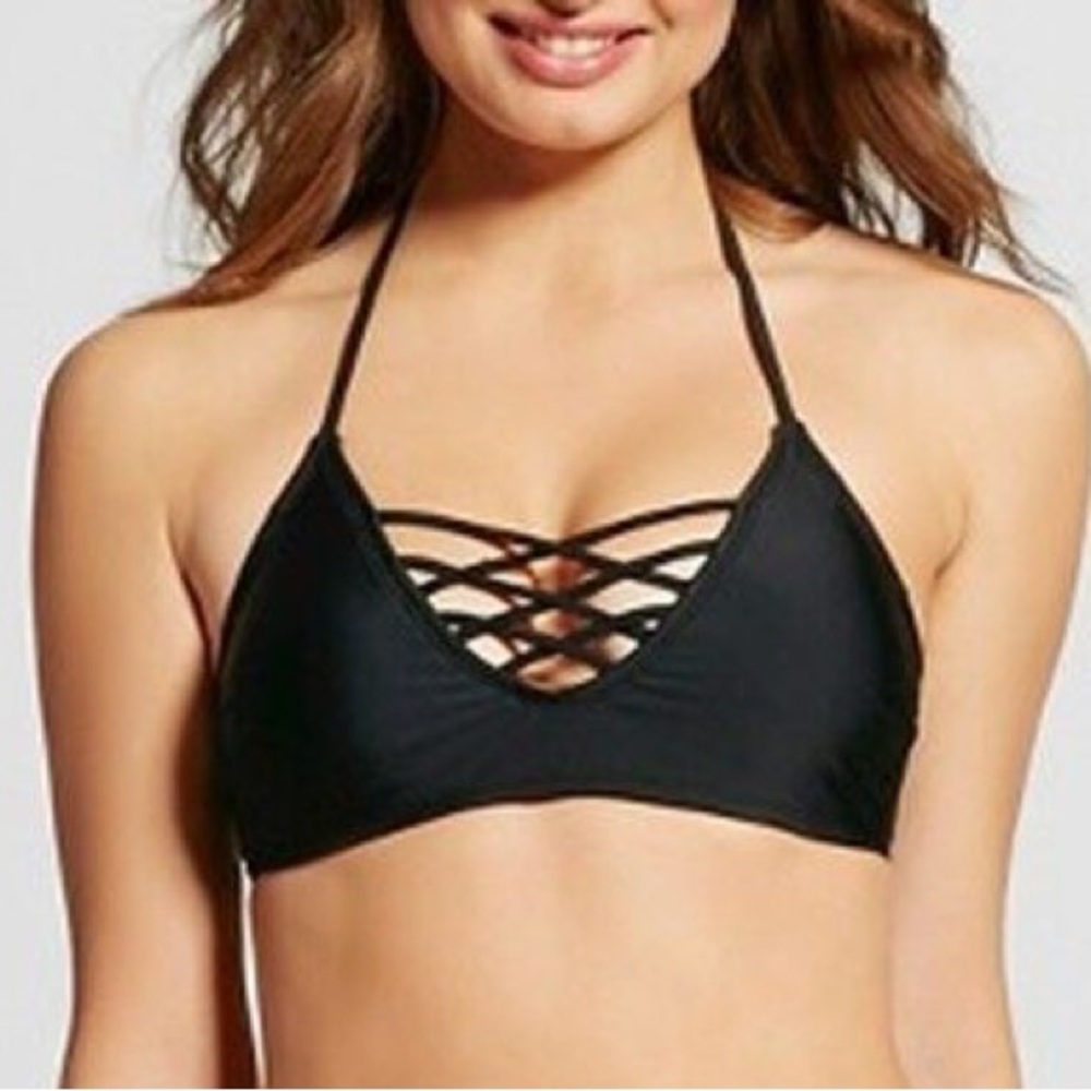 Xhilaration Black Halter Bikini Top